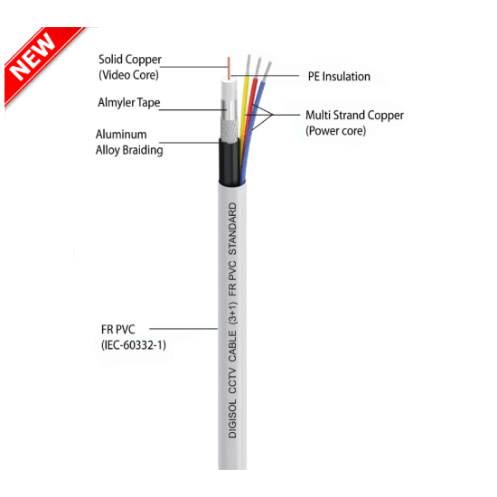 DIGISOL CCTV 3+1 Cable 90mtrs-DGC-CC3S4F-9WCS